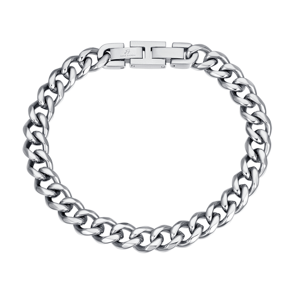 men's silver chain link steel bracelet Luca Barra