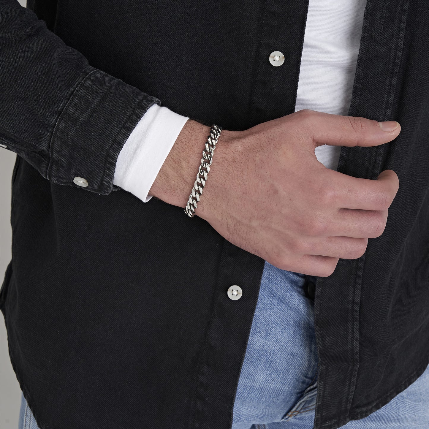 BRACELET STEEL MEN BRAIDED CHAIN