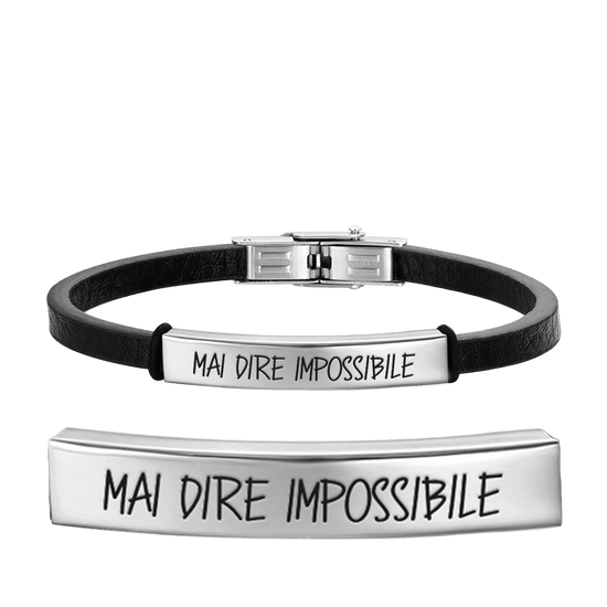 BRACCIALE UOMO IN ACCIAIO MAI DIRE IMPOSSIBILE Luca Barra