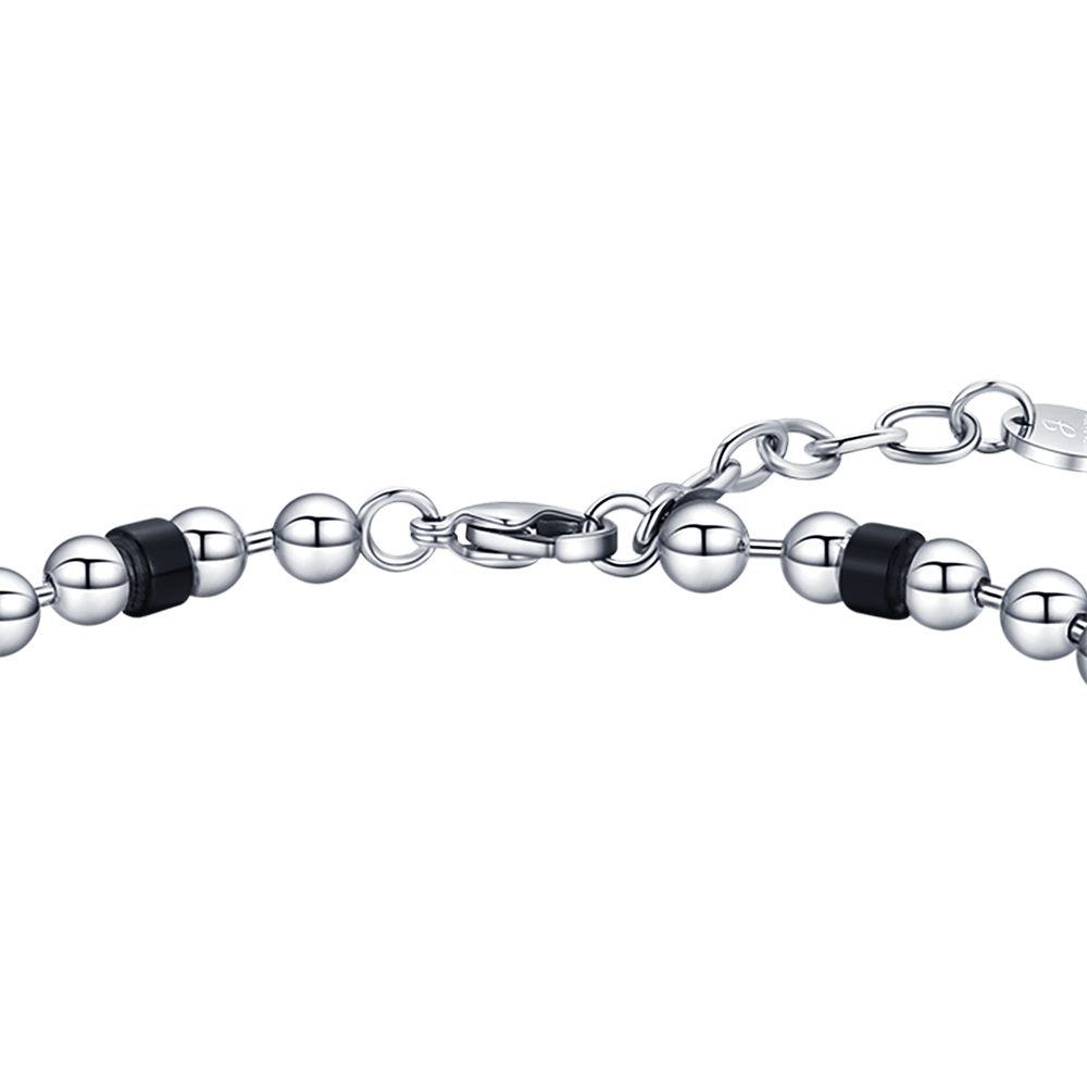 BRACCIALE UOMO IN ACCIAIO NERO CON ELEMENTI IN ACCIAIO
