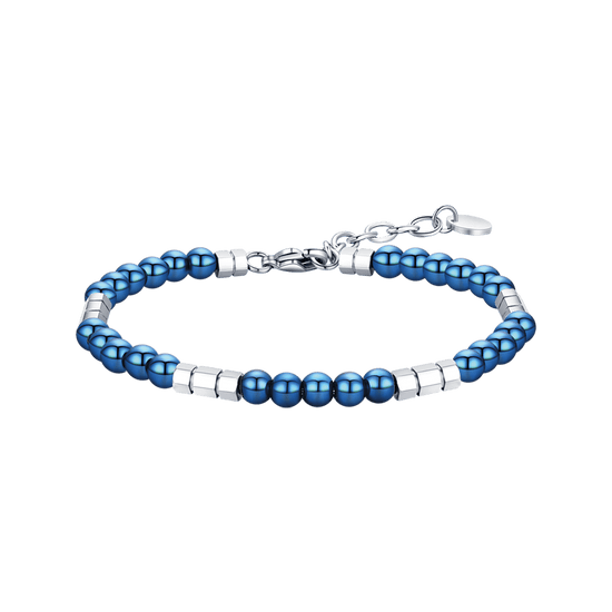 MEN'S STEEL BRACELET WITH BLUE STONES AND STEEL ELEMENTS Luca Barra