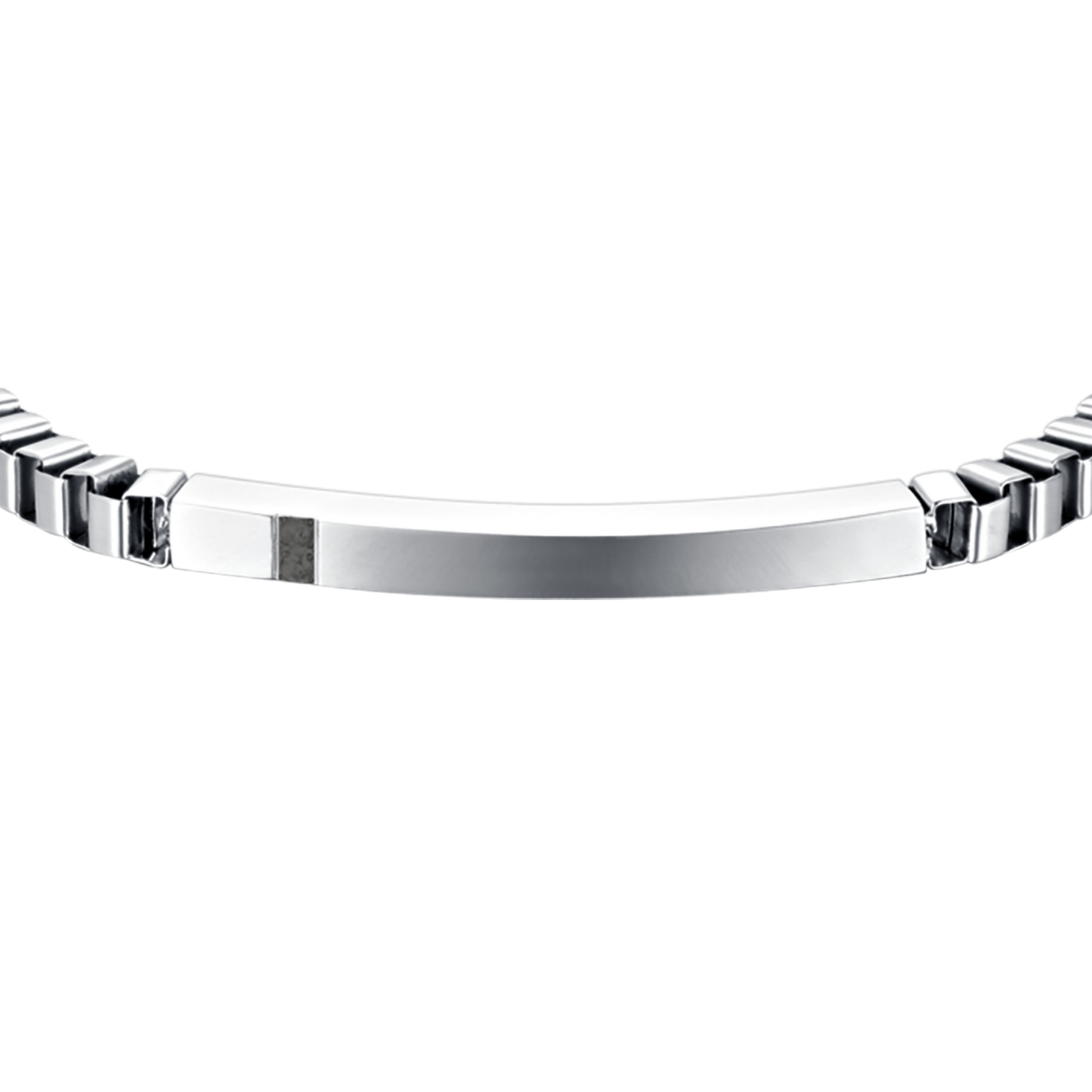 MEN'S STEEL BRACELET WITH PLATE AND BLACK CRYSTALS Luca Barra