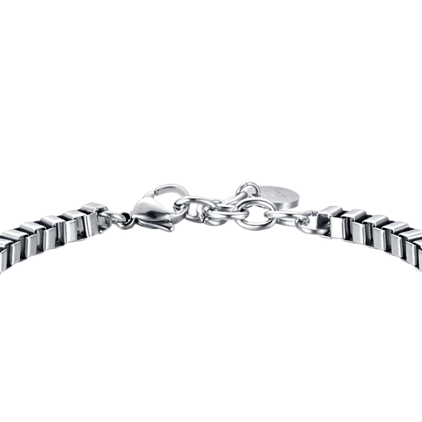 MEN'S STEEL BRACELET WITH PLATE AND BLACK CRYSTALS Luca Barra