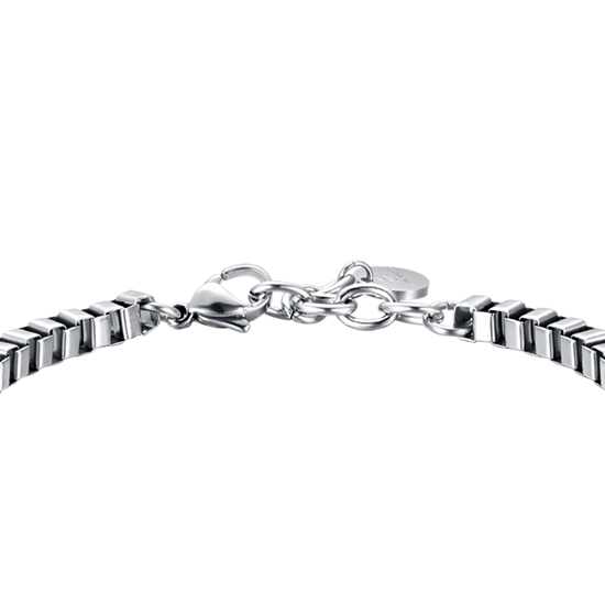 MEN'S STEEL BRACELET WITH PLATE AND BLACK CRYSTALS Luca Barra