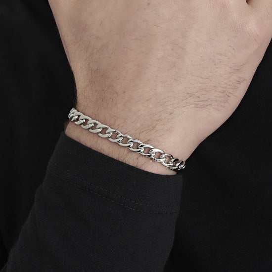 men's steel mesh silver bracelet Luca Barra