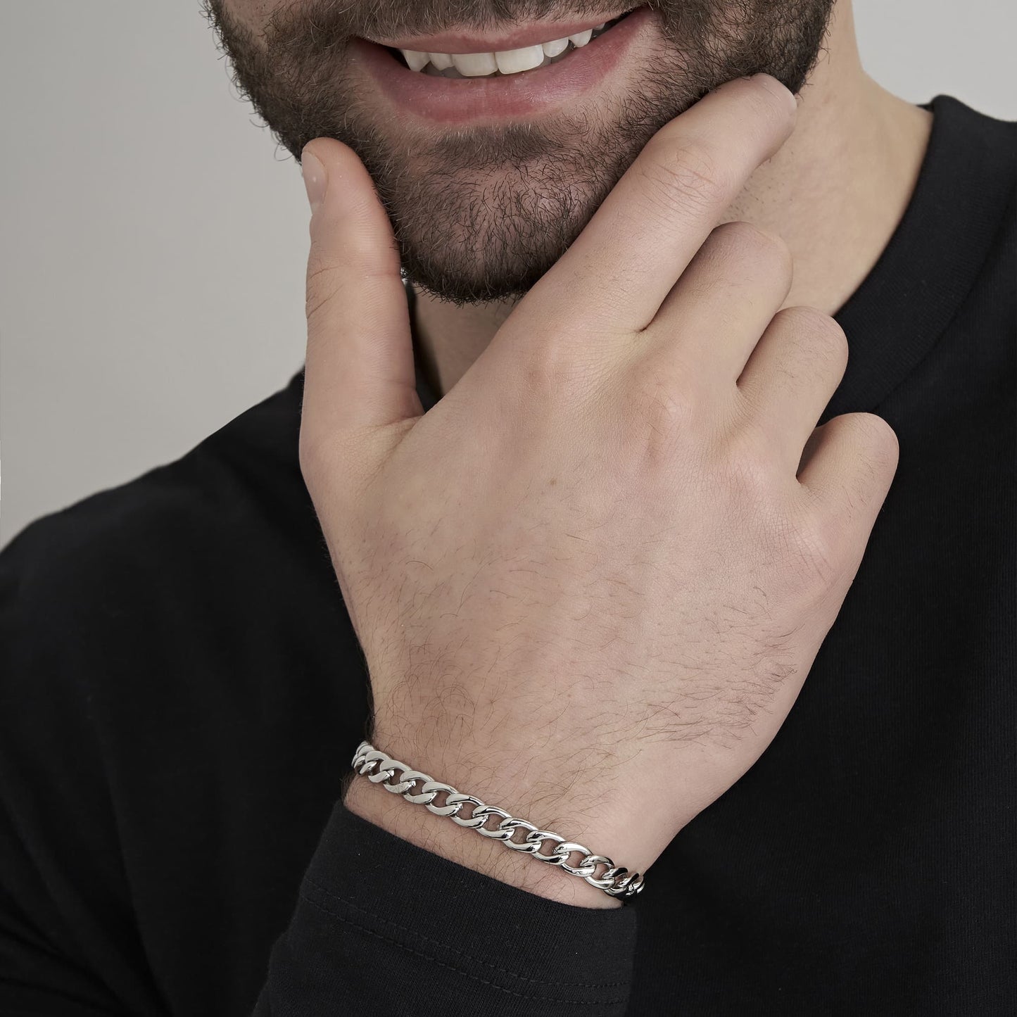 SILVER MESH STEEL MEN'S BRACELET