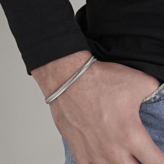 men's steel bracelet with thin mesh Luca Barra