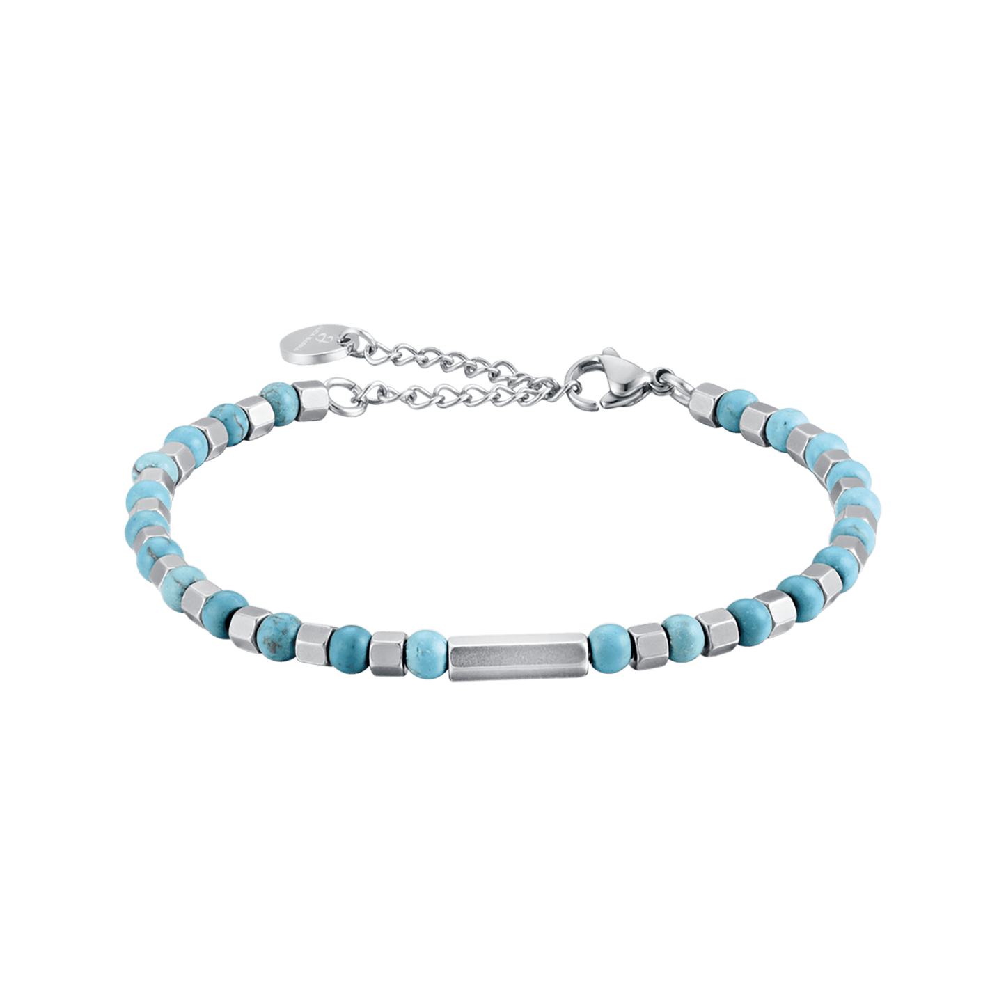 MAN'S BRACELET IN STEEL WITH TURQUOISE STONES Luca Barra