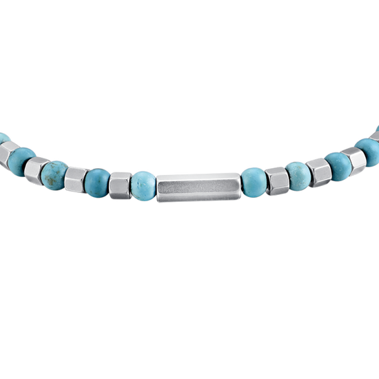 Upload image to Gallery Men's steel bracelet with turquoise stones
