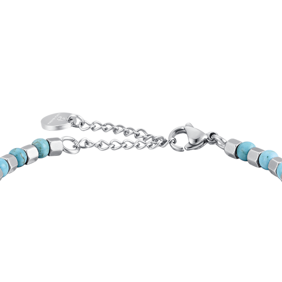 Upload image to Gallery Men's steel bracelet with turquoise stones
