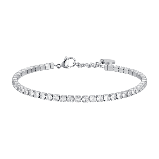 MAN'S TENNIS BRACELET IN STEEL WITH WHITE CRYSTALS Luca Barra