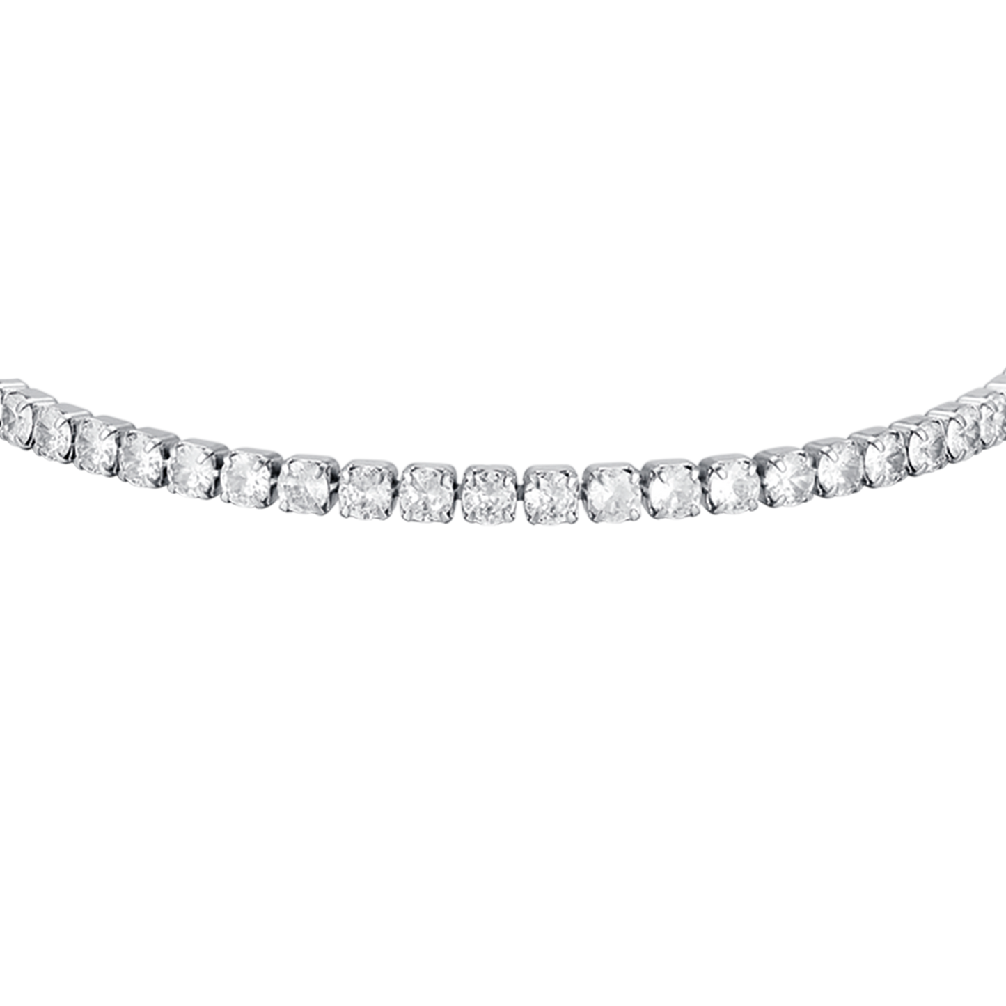 MAN'S TENNIS BRACELET IN STEEL WITH WHITE CRYSTALS Luca Barra