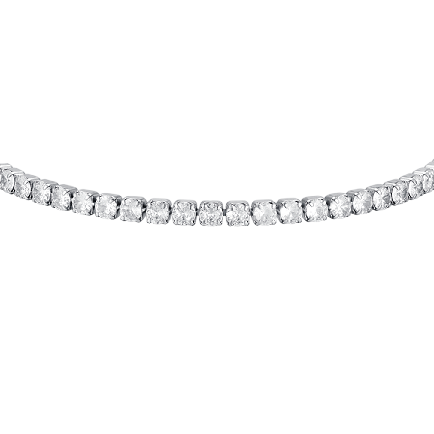 STEEL MEN'S TENNIS BRACELET WITH WHITE CRYSTALS