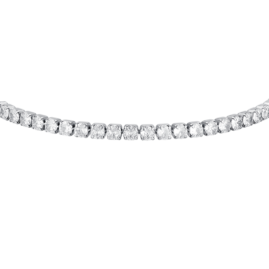 STEEL MEN'S TENNIS BRACELET WITH WHITE CRYSTALS