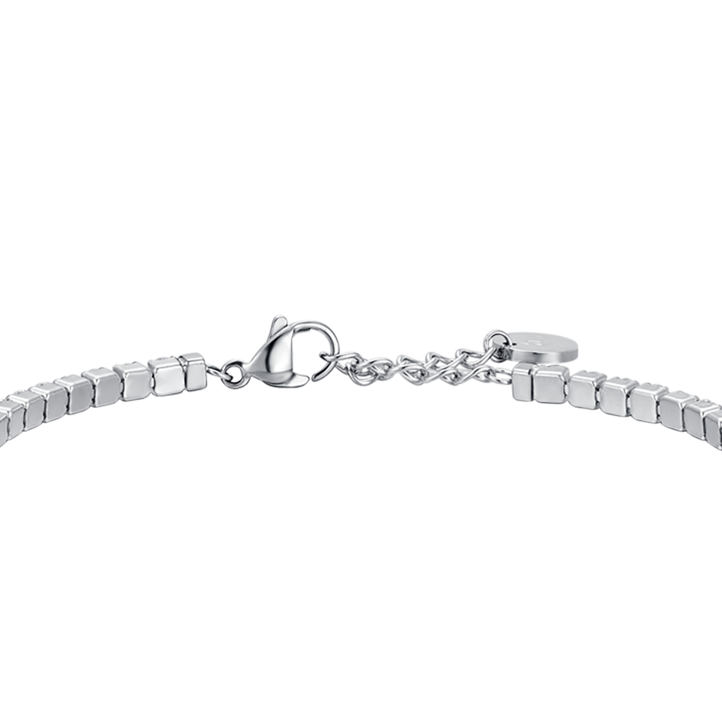 STEEL MEN'S TENNIS BRACELET WITH WHITE CRYSTALS