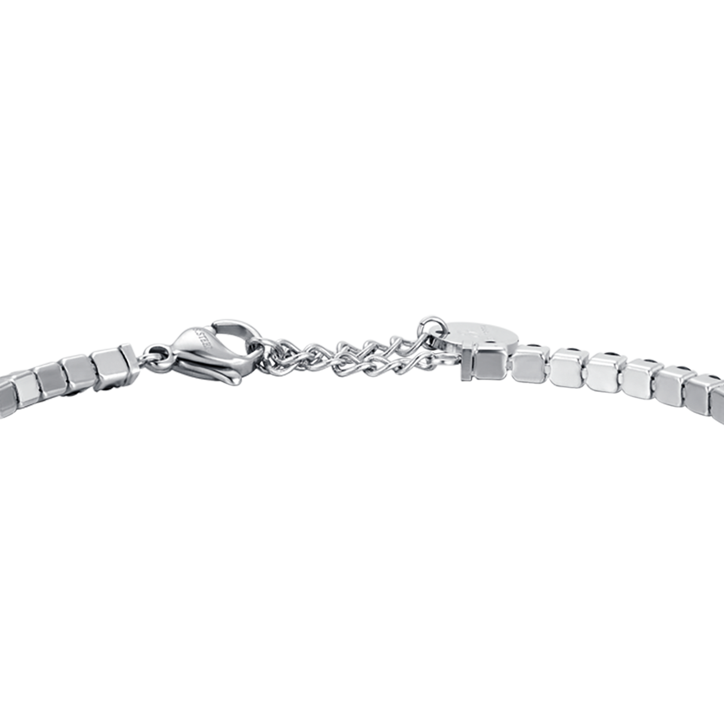 STEEL MEN'S TENNIS BRACELET WITH BLACK CRYSTALS