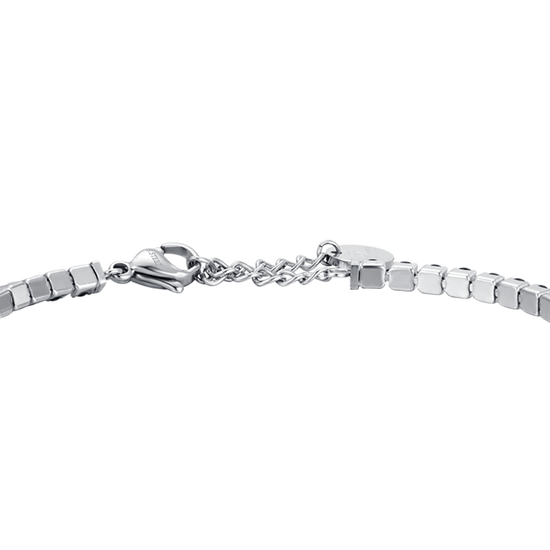 STEEL MEN'S TENNIS BRACELET WITH BLACK CRYSTALS