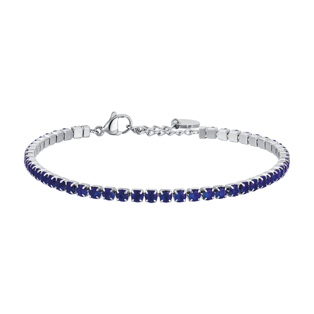 MEN'S TENNIS BRACELET IN STEEL WITH BLUE CRYSTALS Luca Barra