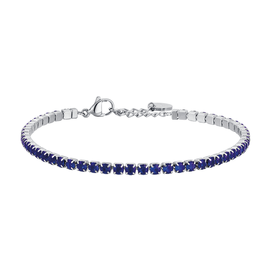 MEN'S TENNIS BRACELET IN STEEL WITH BLUE CRYSTALS Luca Barra