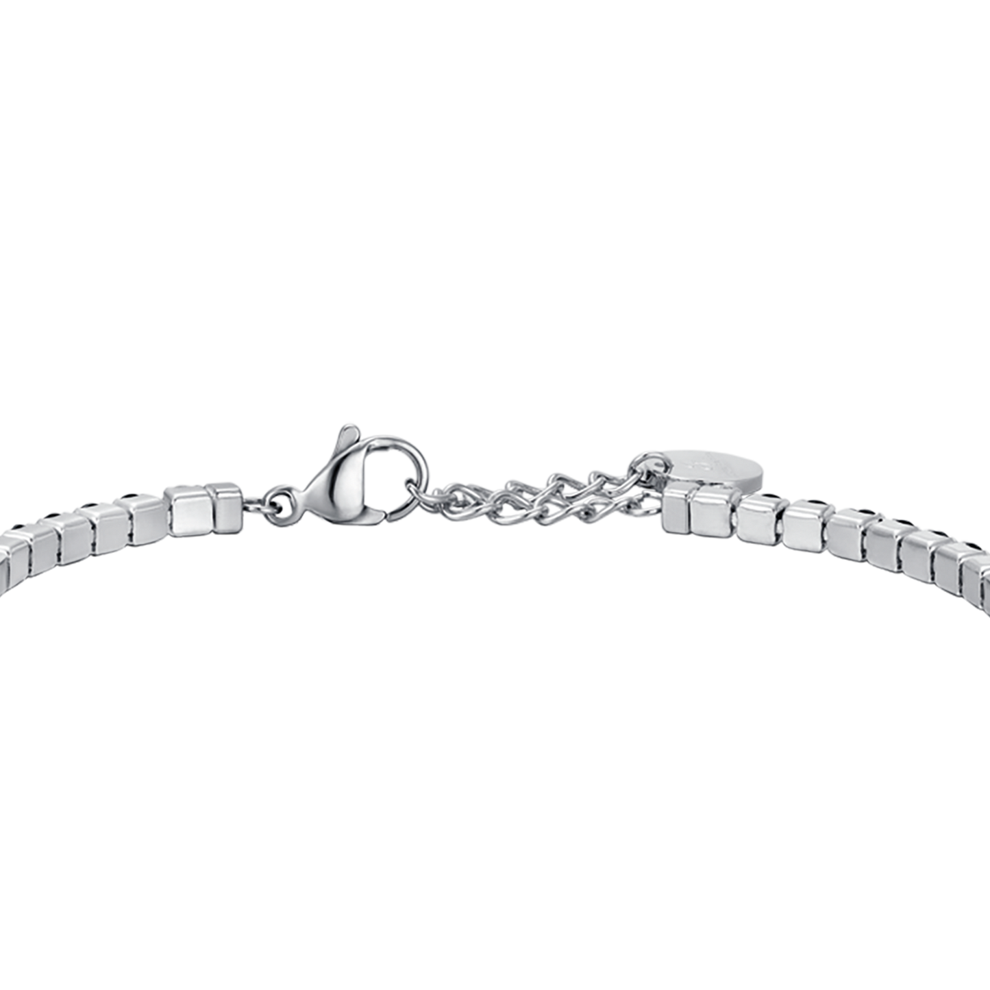 STEEL MEN'S TENNIS BRACELET WITH BLACK AND WHITE CRYSTALS