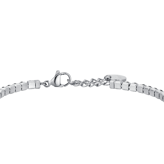 STEEL MEN'S TENNIS BRACELET WITH BLACK AND WHITE CRYSTALS