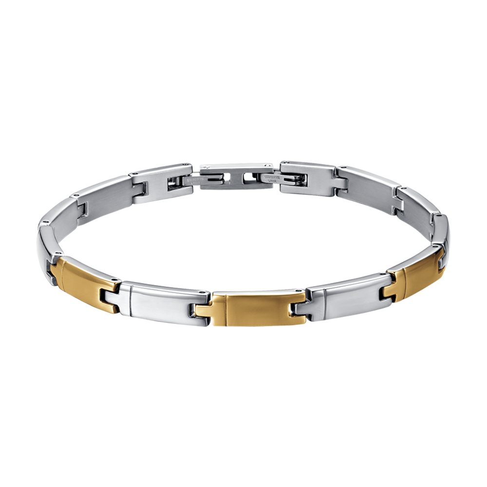 MEN'S STEEL AND STEEL IP GOLD BRACELET Luca Barra