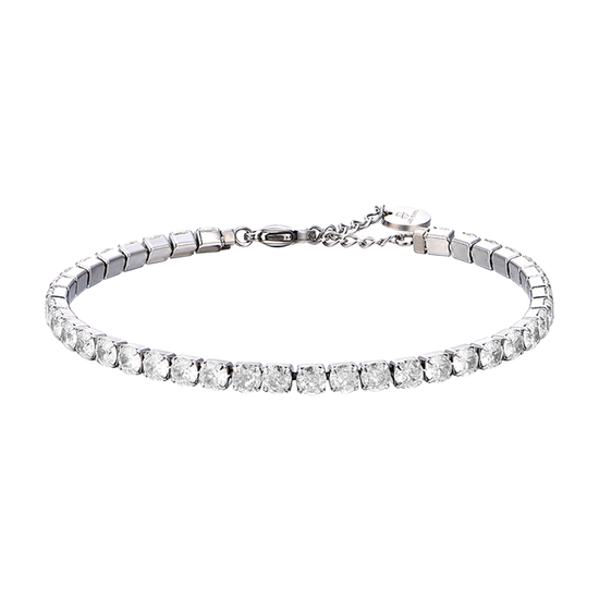 MAN'S TENNIS BRACELET IN STEEL WITH WHITE CRYSTALS Luca Barra