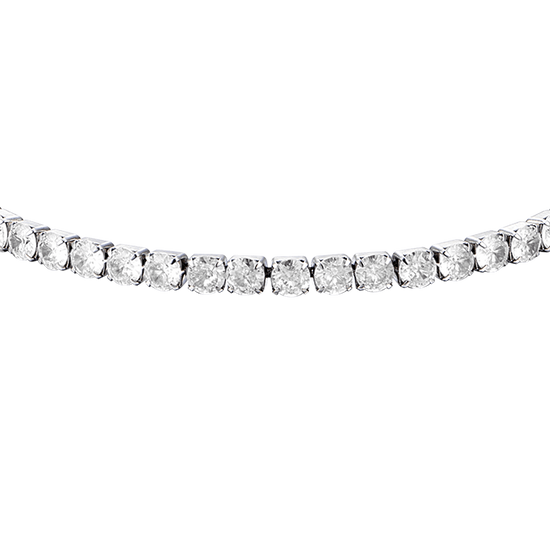 STEEL MEN'S TENNIS BRACELET WITH WHITE CRYSTALS