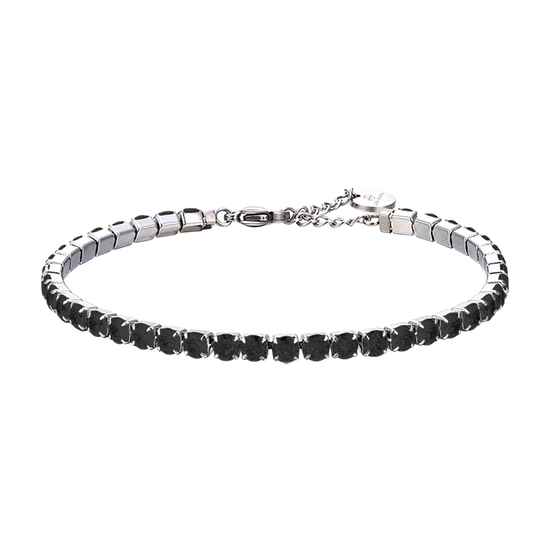 MAN'S TENNIS BRACELET IN STEEL WITH BLACK CRYSTALS Luca Barra