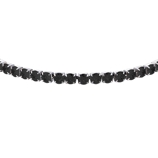 STEEL MEN'S TENNIS BRACELET WITH BLACK CRYSTALS