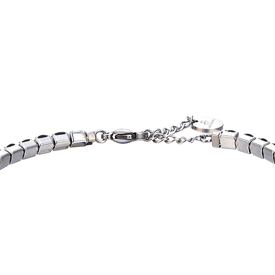 STEEL MEN'S TENNIS BRACELET WITH BLACK AND WHITE CRYSTALS