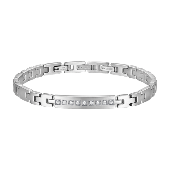 MAN'S BRACELET IN STEEL WITH WHITE CRYSTALS Luca Barra