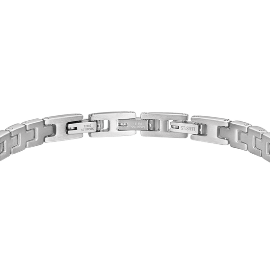 STEEL MEN'S BRACELET WITH BLUE CRYSTALS