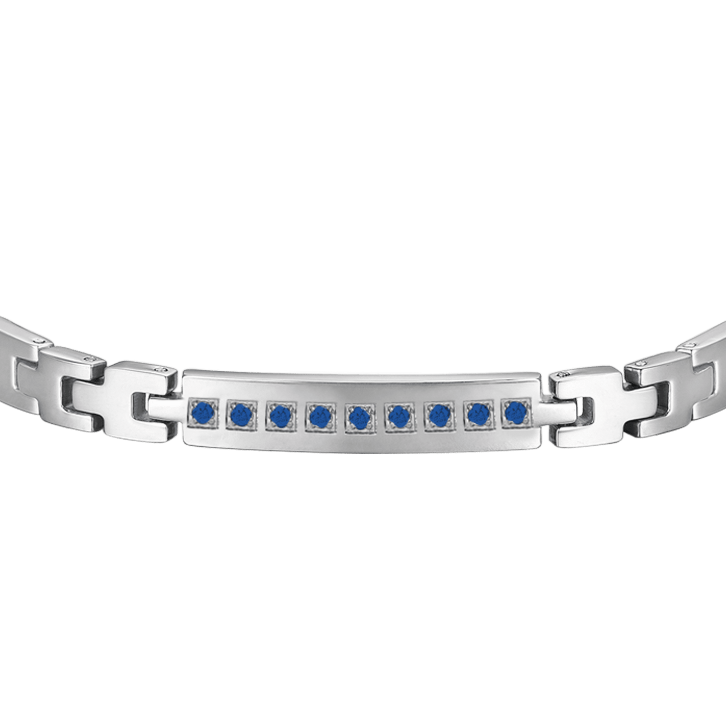 men's steel bracelet with blue crystals Luca Barra