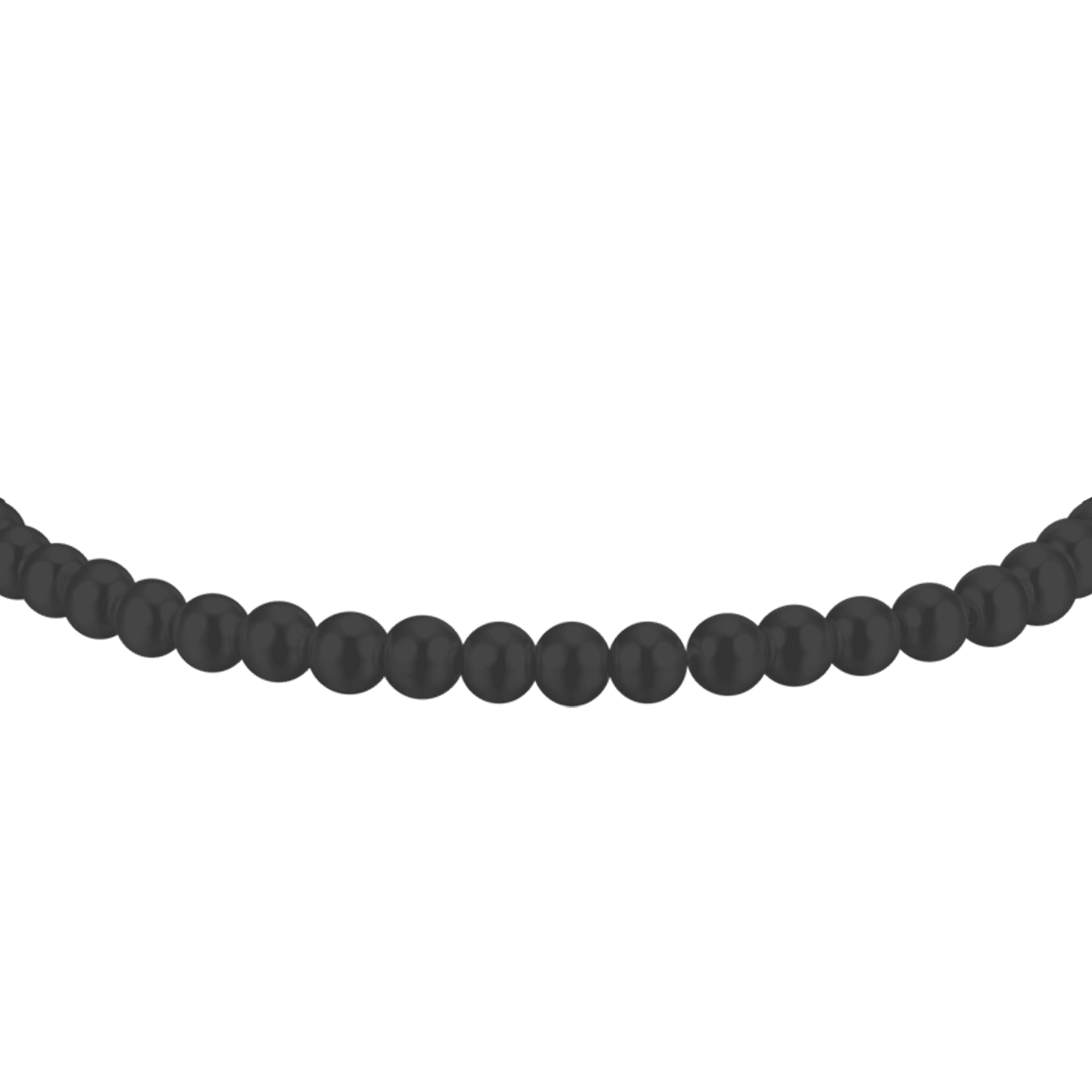 BRACCIALE UOMO IN ACCIAIO CON PERLE SINTETICHE NERE