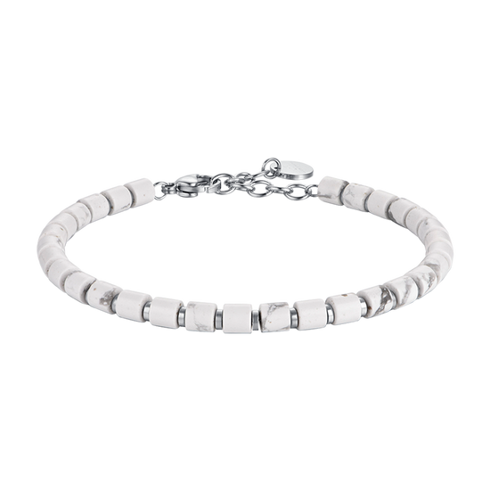 MAN'S BRACELET IN STEEL WITH WHITE STONES Luca Barra