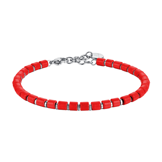 MEN'S STEEL BRACELET WITH RED STONES Luca Barra