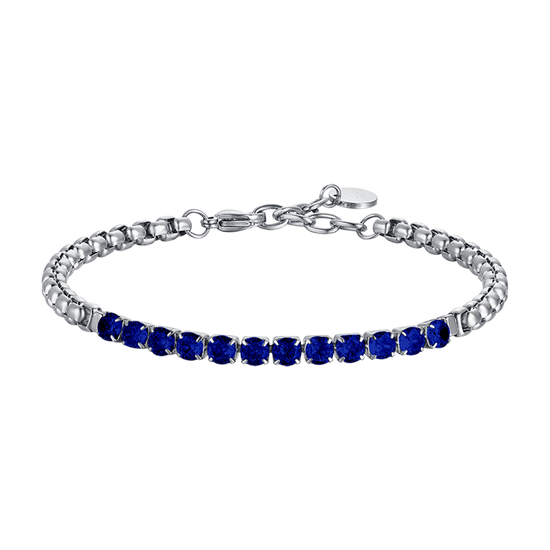 men's steel bracelet with blue crystals Luca Barra