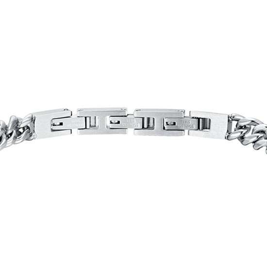 STEEL MEN'S BRACELET WITH BLACK CRYSTAL ELEMENT