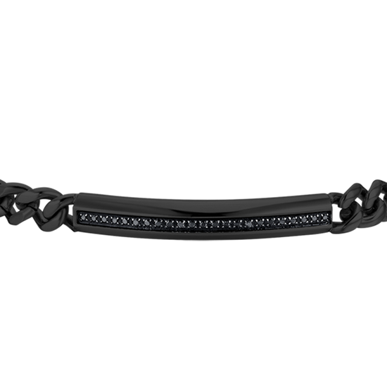 Upload image to Gallery Men's BLACK IP STEEL BRACELET WITH ELEMENT WITH BLACK CRYSTALS
