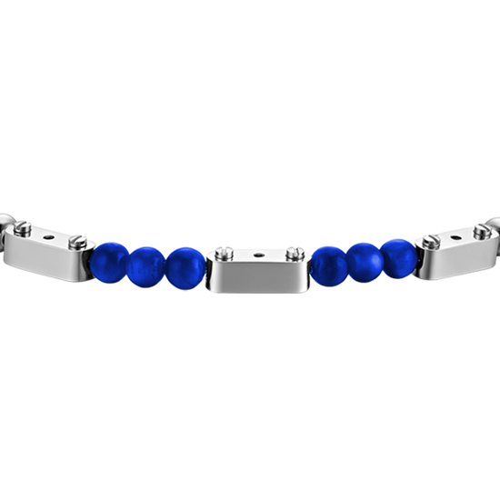 Upload image to gallery Men's Steel Bracelet With LAPIS STONES
