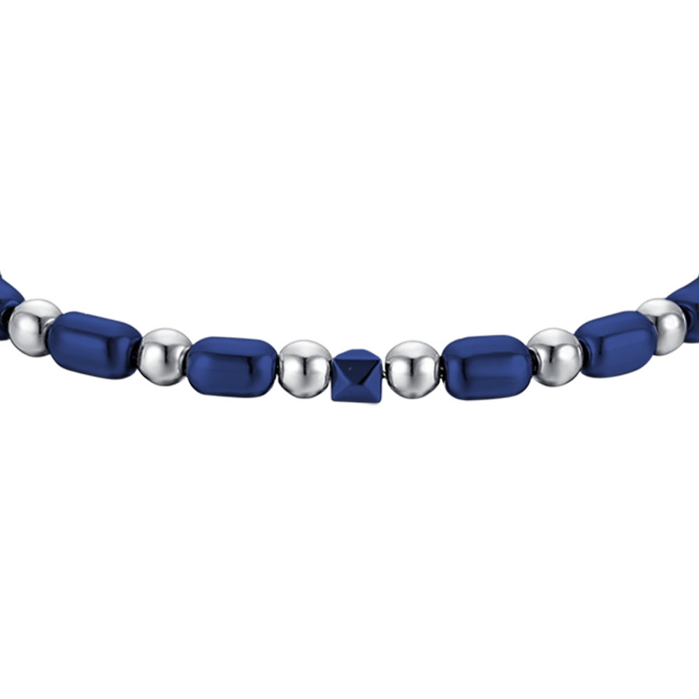 BRACCIALE UOMO IN ACCIAIO CON EMATITE BLU Luca Barra