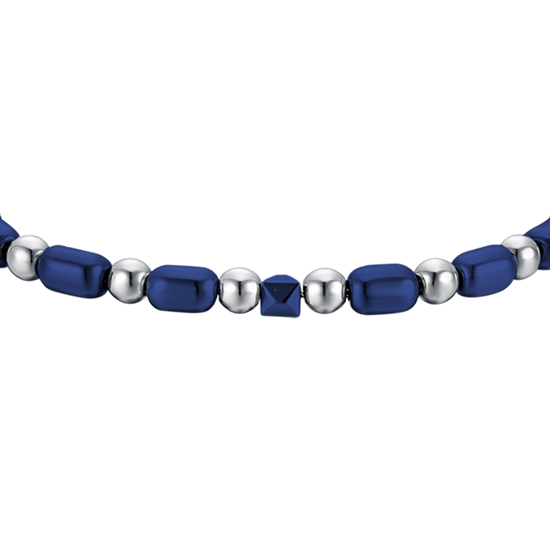 BRACCIALE UOMO IN ACCIAIO CON EMATITE BLU Luca Barra