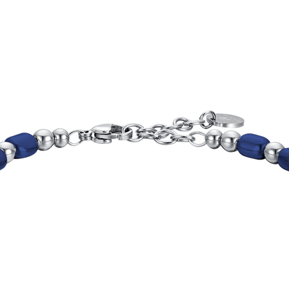 BRACCIALE UOMO IN ACCIAIO CON EMATITE BLU Luca Barra