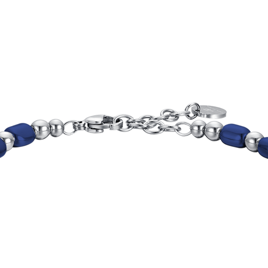 BRACCIALE UOMO IN ACCIAIO CON EMATITE BLU Luca Barra