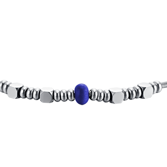 STEEL MEN'S BRACELET WITH BLUE STONE