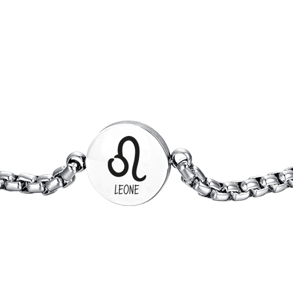 STEEL MEN'S ZODIAC SIGN LEO PLATE BRACELET