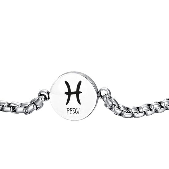 STEEL MEN'S BRACELET ZODIAC SIGN PISCES PLATE