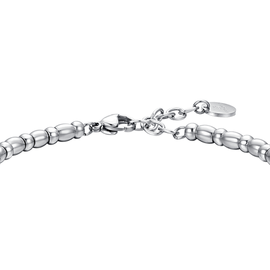 Upload image to Gallery Men's ELEMENT STEEL BRACELET WITH SILVER LILY AND BLACK ENAMEL
