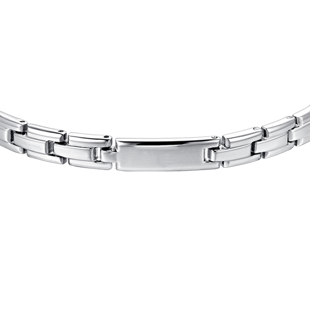 MEN'S STEEL BRACELET WITH SILVER PLATE